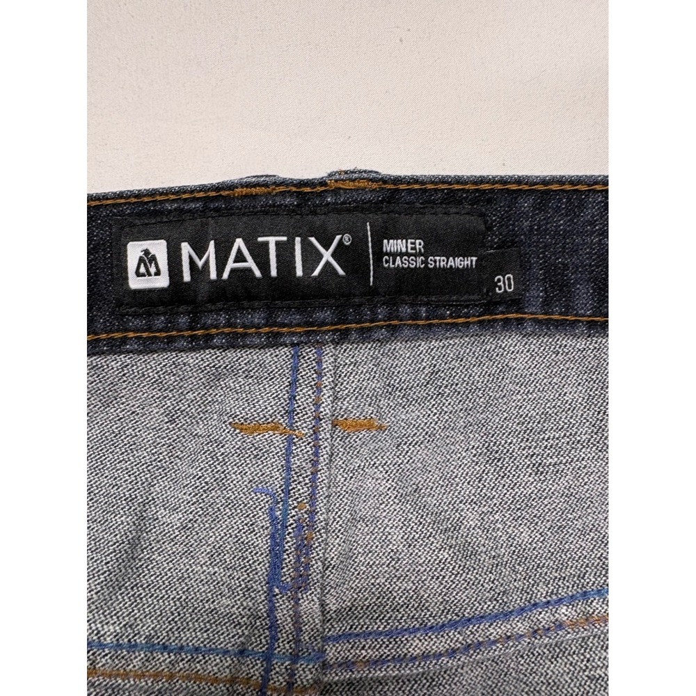 Matix Miner Classic Straight Jeans Men 30 Deep Rinse Indigo Skate Streetwear - Picture 4 of 8